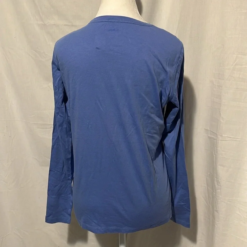 mens blue LL Bean Enjoy The Outdoors graphic long sleeve shirt size xs regular